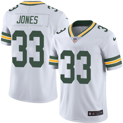 Nike Packers #33 Aaron Jones White Men's Stitched NFL Vapor Untouchable Limited Jersey - Click Image to Close